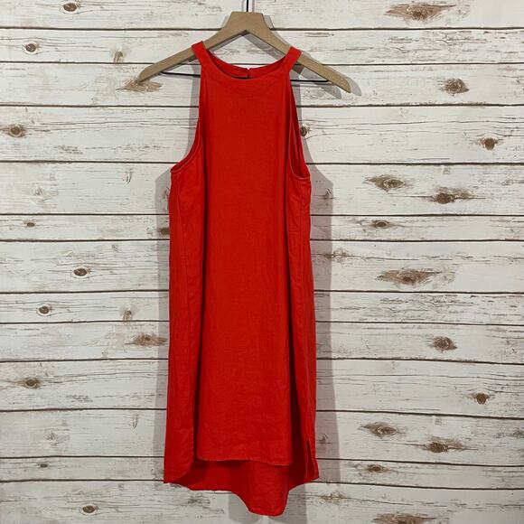 Sigrid Olsen 100% Linen Dress - Red Orange - Medium - Picture 1 of 12